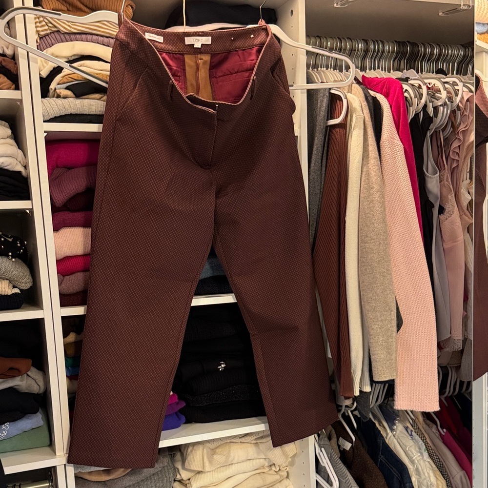 Loft riviera slim size 14 Brown Patterned Pants